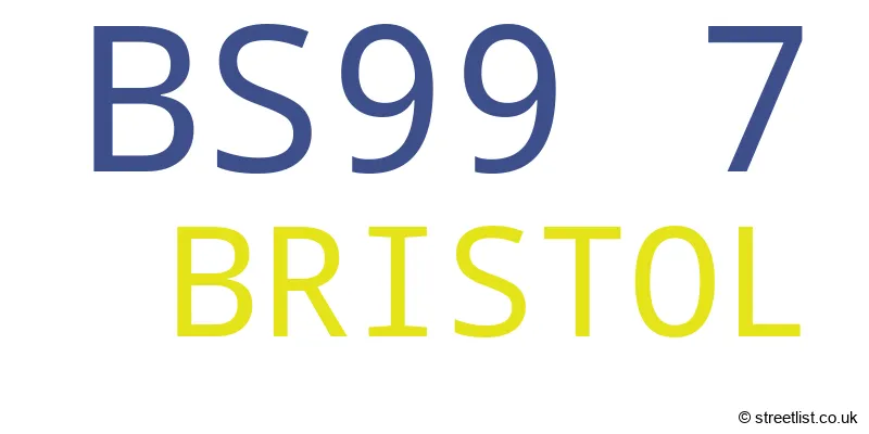A word cloud for the BS99 7 postcode